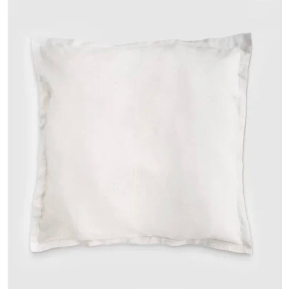 Quince European Linen Quilted Box Euro 26 X 26 Sham White NWOT #33
